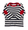 Baby T-shirt stripy longsleeve Babybugz BZ38 Navy-White-Red